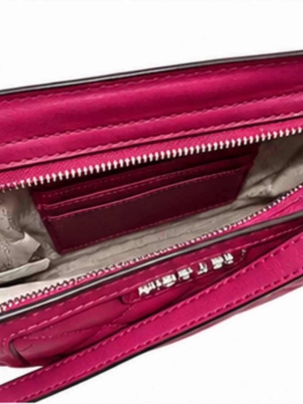 RARE Michael Kors Quilted Leather Mini Small Crossbody Bag Fuchsia Pink Berry